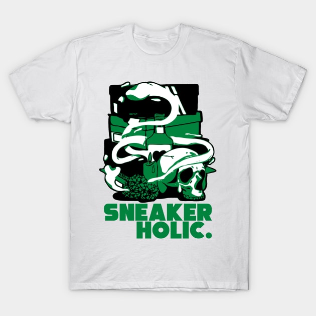 Sneaker Holic Lucky Green Retro T-Shirt by funandgames